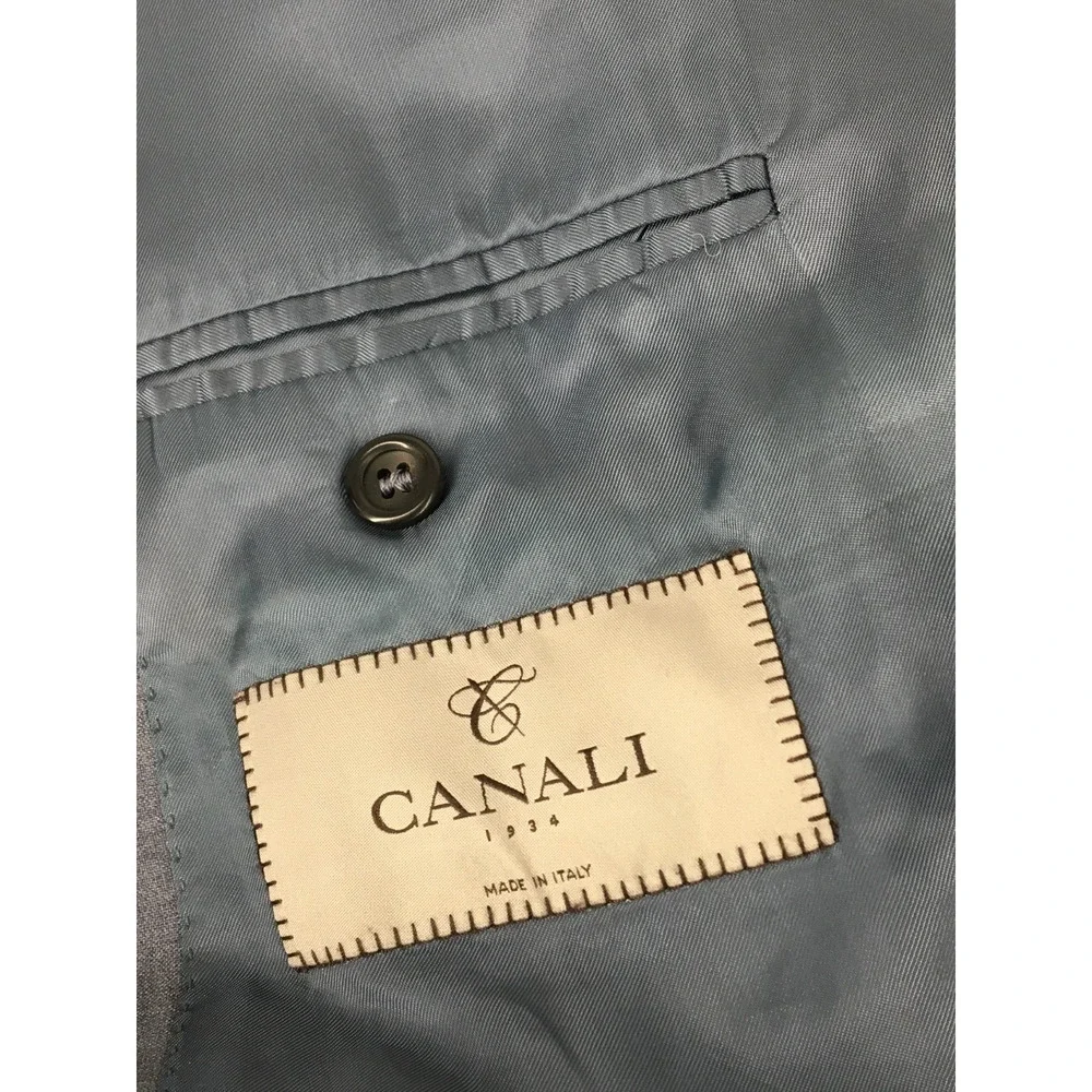 44L Canali 1934 Italy Mens 2 Button Wool Blazer Jacket Slate Gray